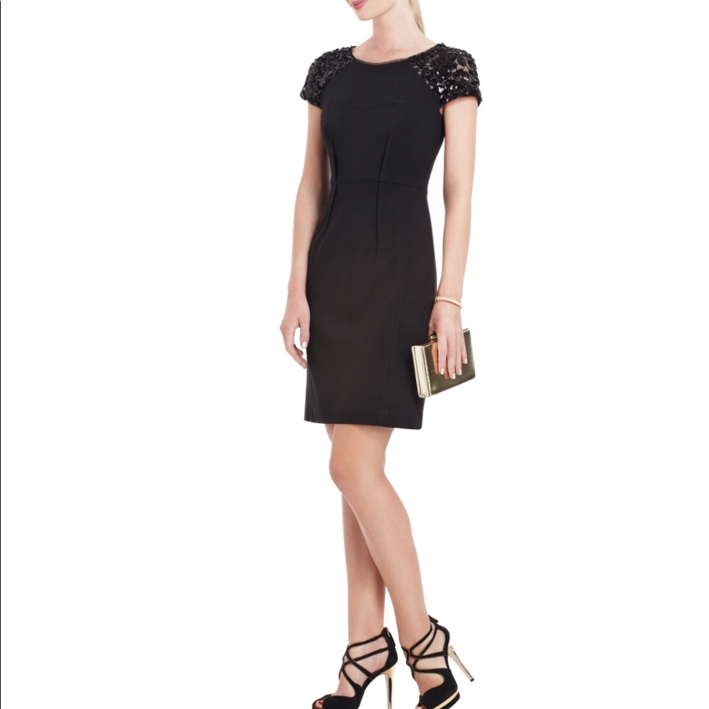 BCBG Max Azria Charlize Sequin Shoulder Dress